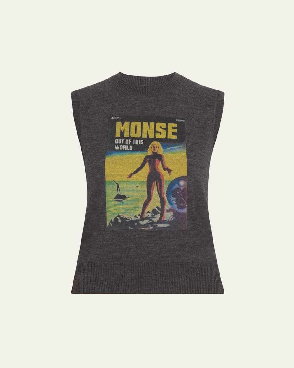 Lady Print Wool Sleeveless Top